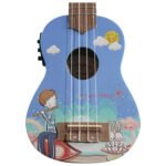 Ukelele Soprano Electroacústico Azul con Diseño ”UK21MMM-BLUE EQ” | Memphis