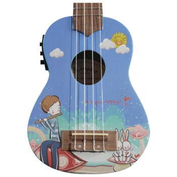 Ukelele Soprano Electroacústico Azul con Diseño ”UK21MMM-BLUE EQ” | Memphis