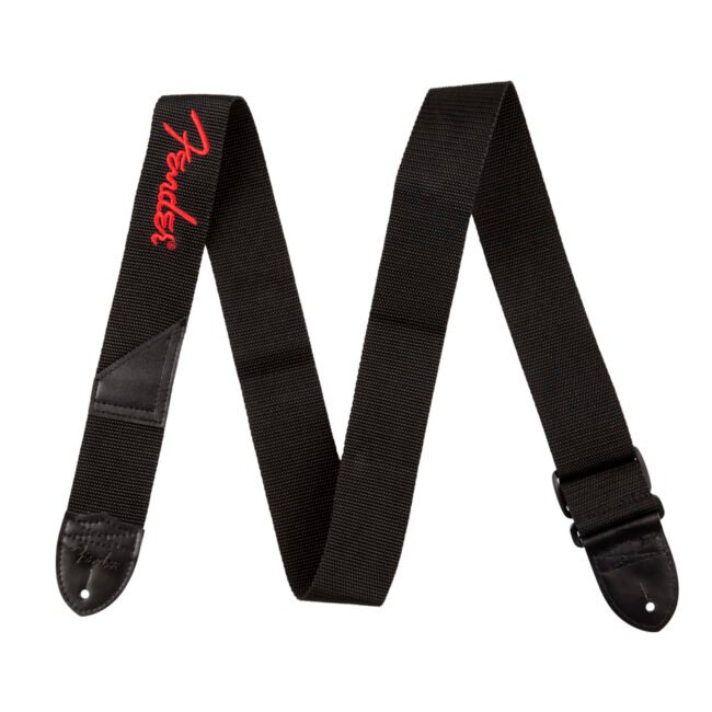 Correas Negra con Logotipo Fender Rojo