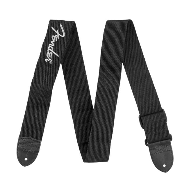Correas Negra con Logotipo Fender Blanco