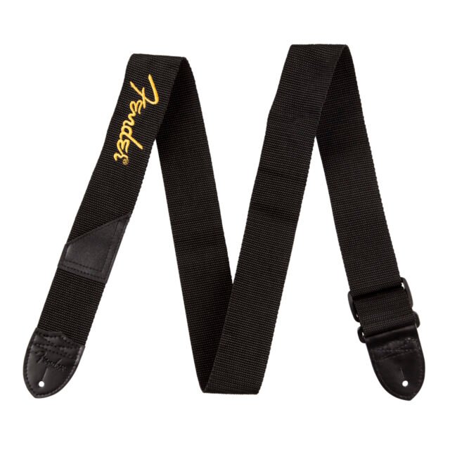 Correas Negra con Logotipo Fender Amarillo