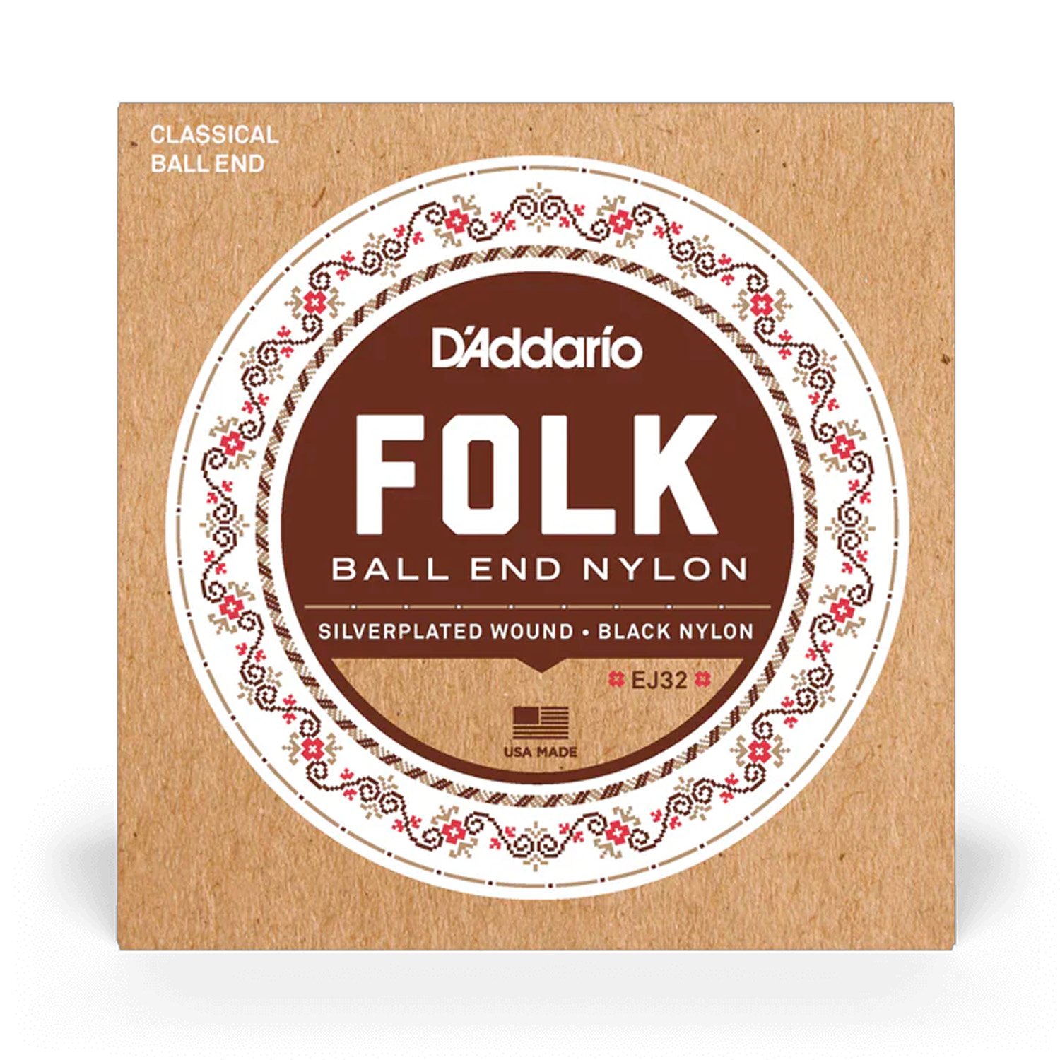 Cuerdas para Guitarra Acústica Folk Nylon D'Addario EJ32