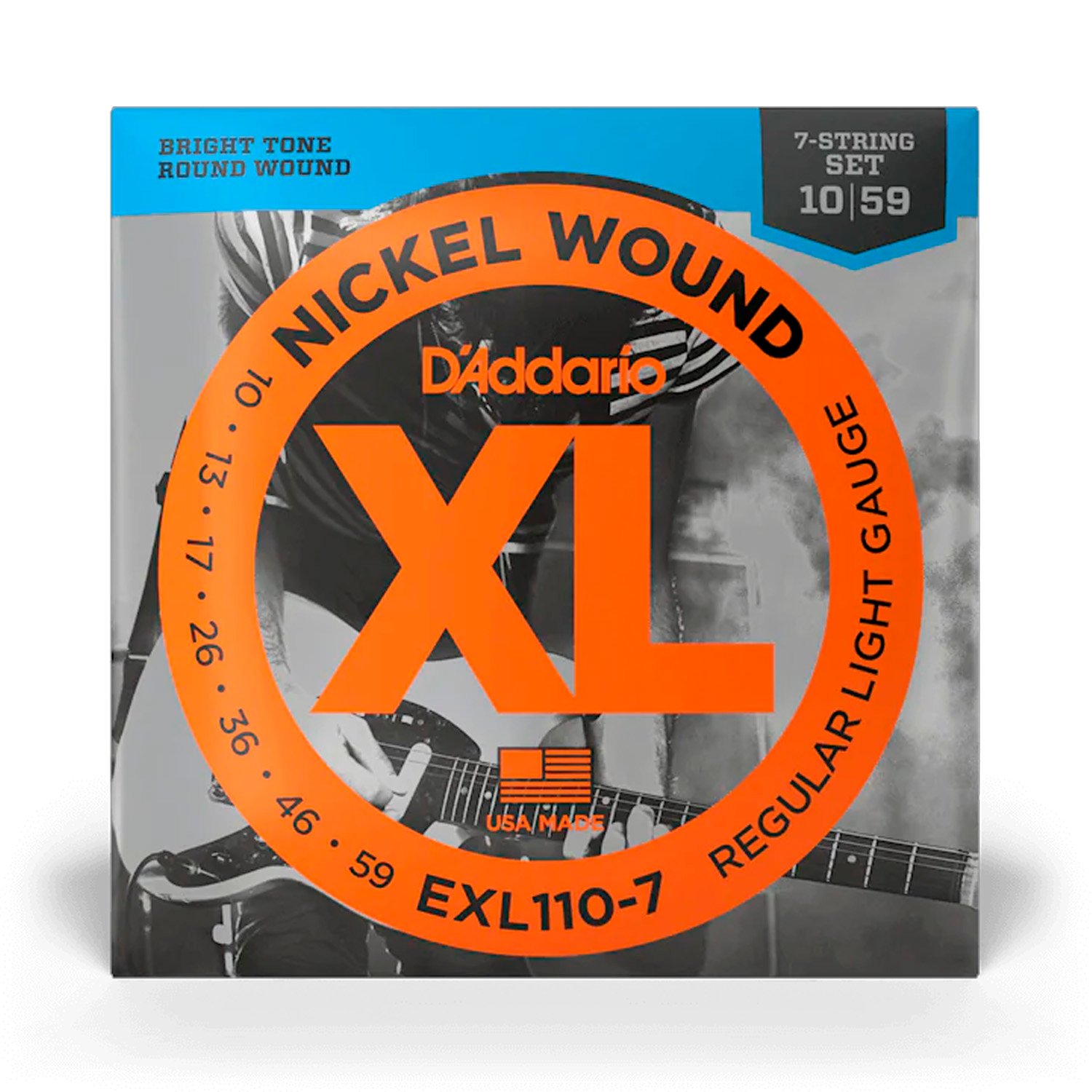 EXL110-7 1 Cuerdas para Guitarra Eléctrica D'Addario XL Nickel Wound