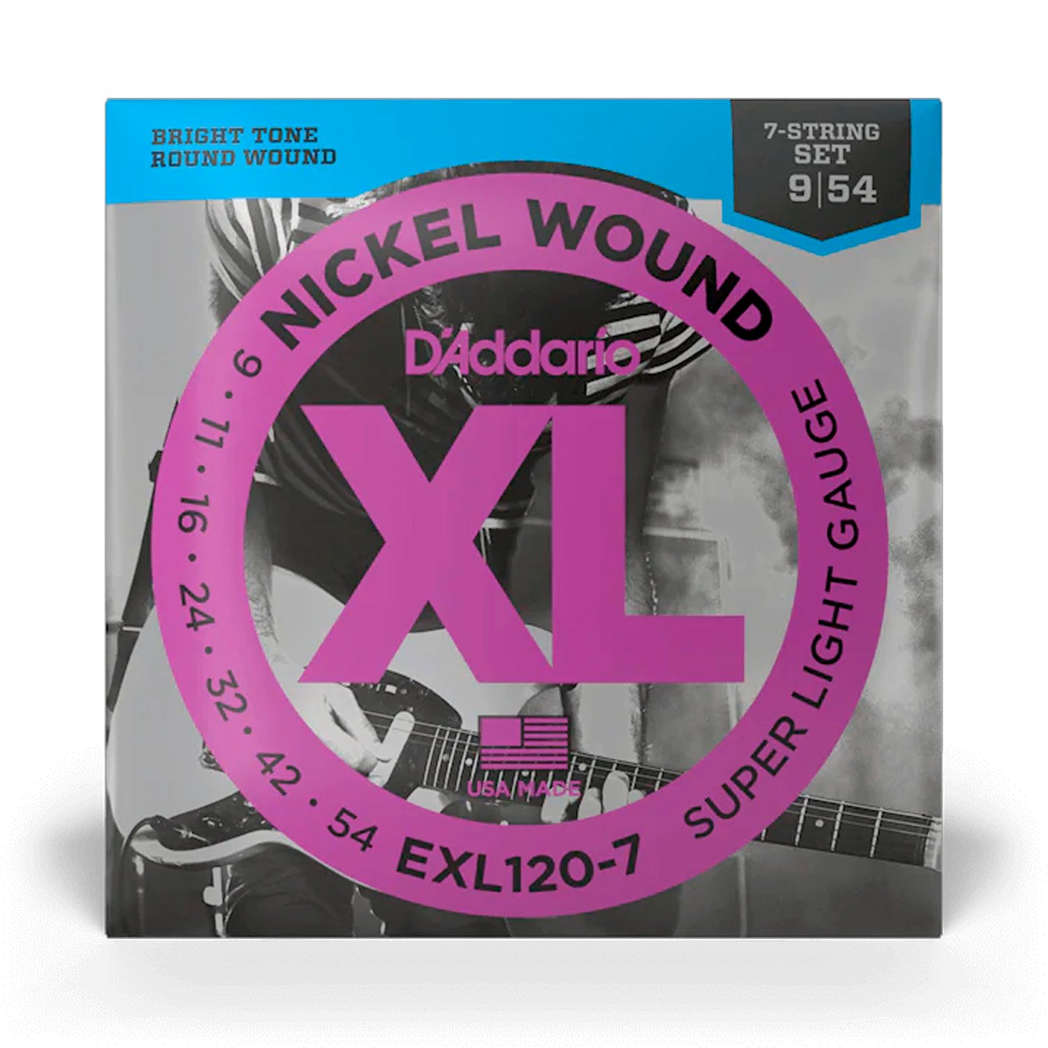 EXL120-7 Cuerdas para Guitarra Eléctrica D'Addario XL Nickel Wound